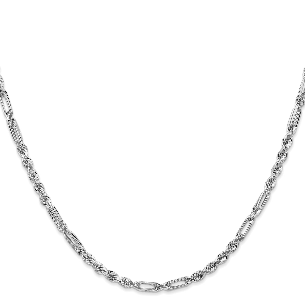 Gold (14K) Diamond-Cut Milano Rope Chain - 14k White Gold / 20 in / 3 mm