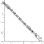 Gold (14K) Diamond-Cut Milano Rope Chain Bracelet - 14k White Gold / 8 in / 3 mm