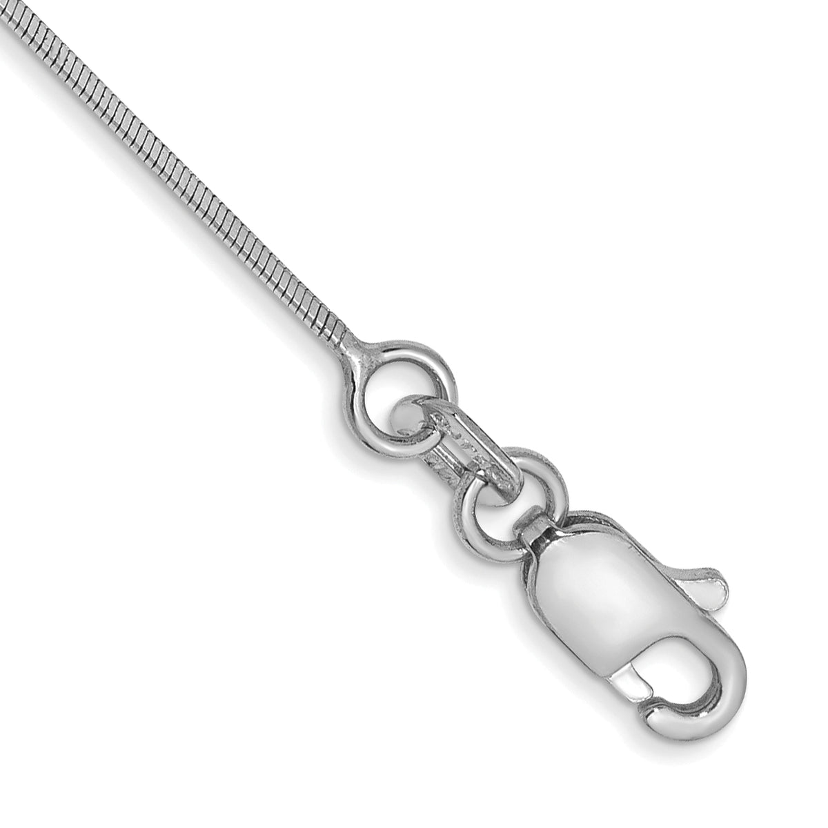 Gold Octagonal Snake Chain Bracelet - 14k White Gold / 0.6 mm