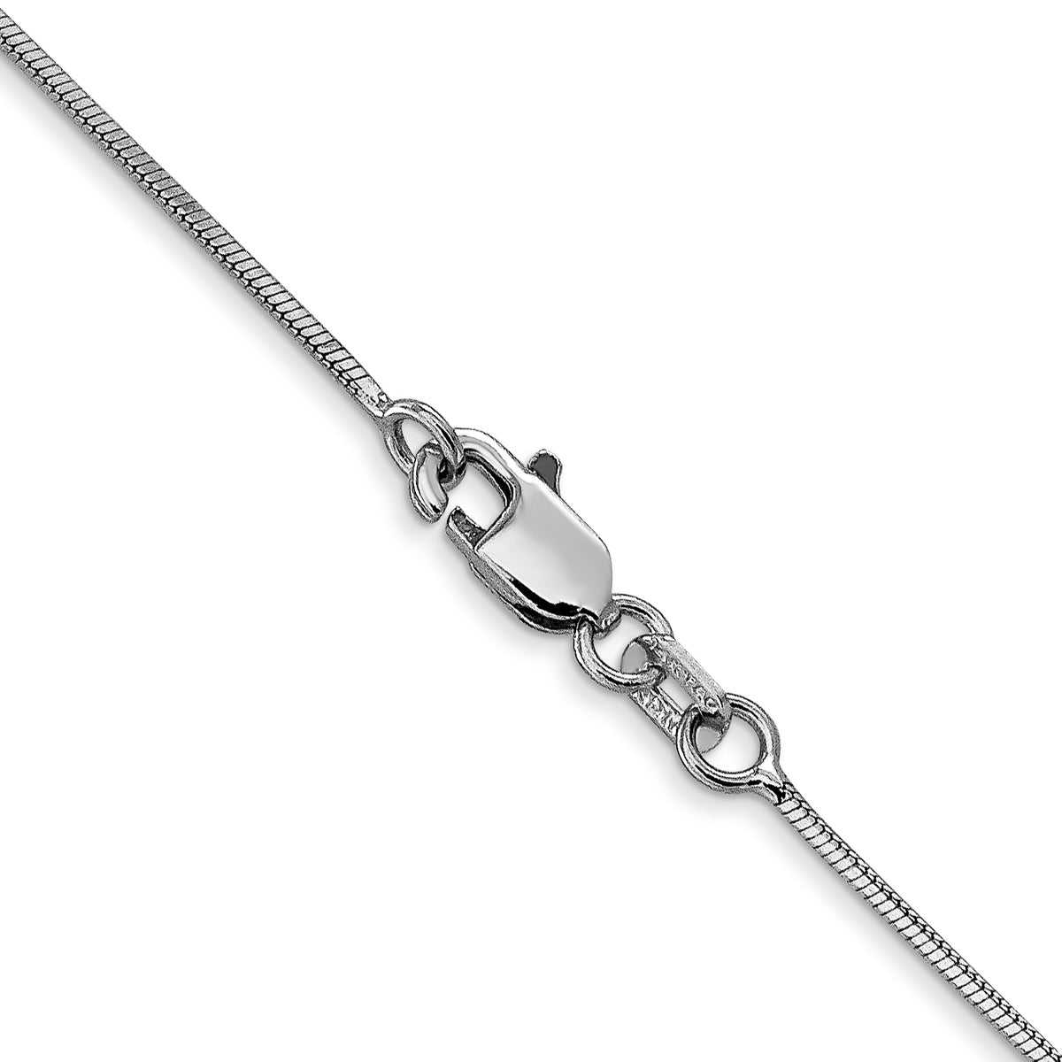 Gold Octagonal Snake Chain - 14k White Gold / 16 in / 0.8 mm