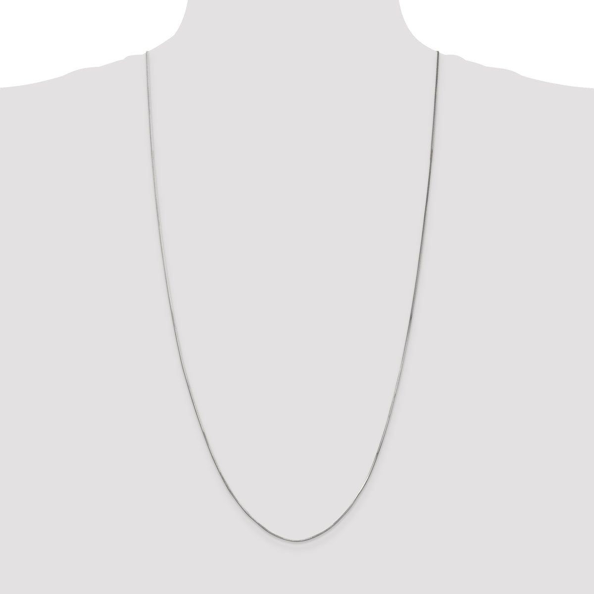 Gold Octagonal Snake Chain - 14k White Gold / 30 in / 0.8 mm