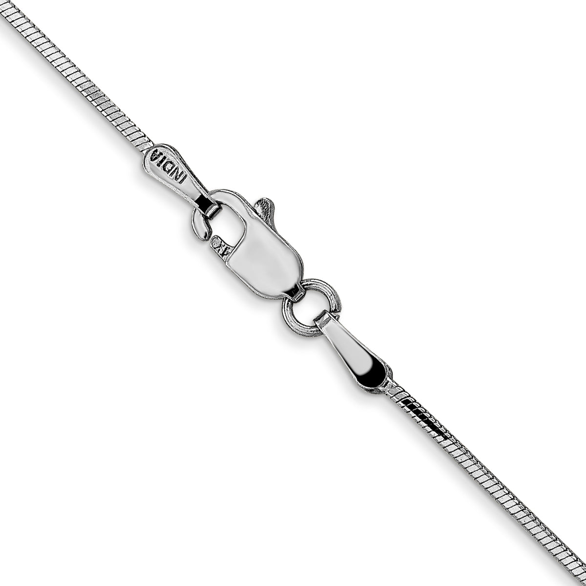 Gold Octagonal Snake Chain - 14k White Gold / 16 in / 0.9 mm