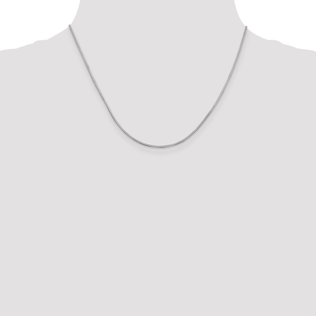 Gold Octagonal Snake Chain - 14k White Gold / 18 in / 1 mm