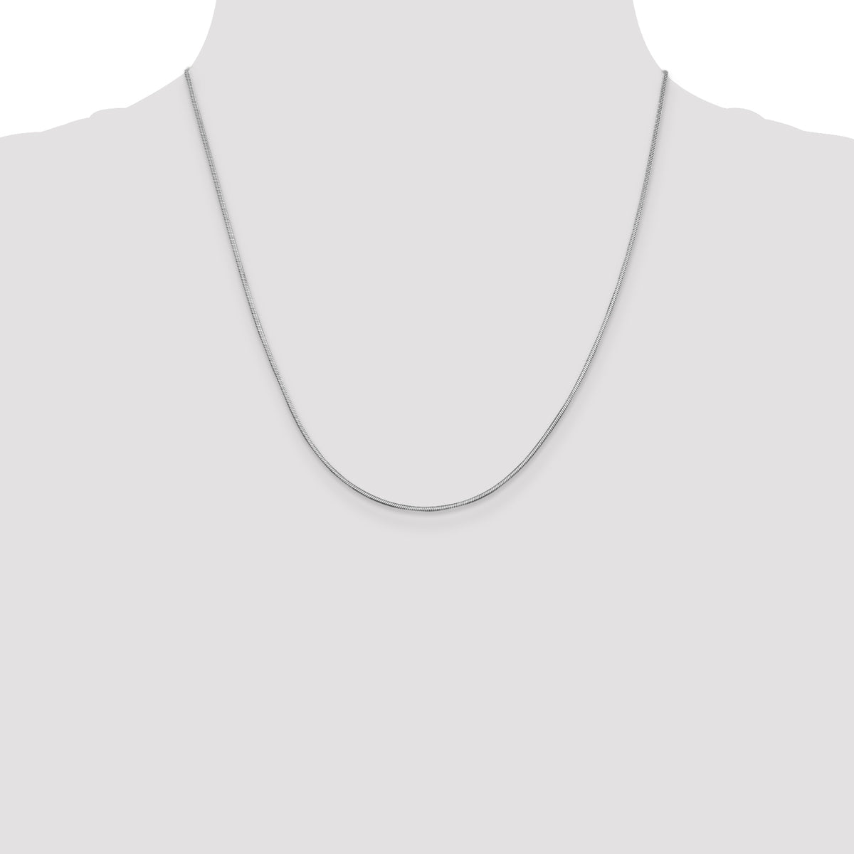Gold Octagonal Snake Chain - 14k White Gold / 20 in / 1 mm