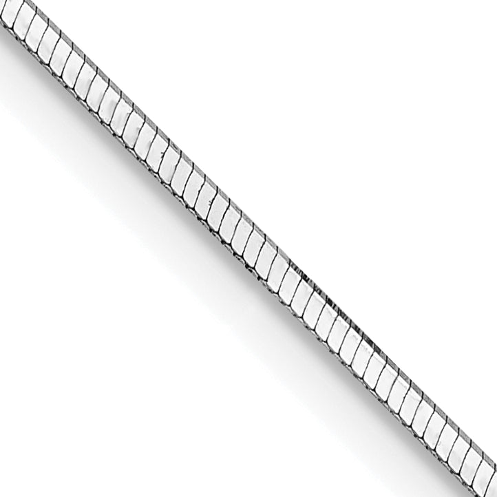Gold Octagonal Snake Chain - 14k White Gold / 16 in / 1 mm