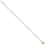 14k Yellow Gold 4-5mm White Near-Round Freshwater Cultured Pearl Bracelet, view 2 - 7.5 in