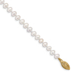 14k Yellow Gold 4-5mm White Near-Round Freshwater Cultured Pearl Bracelet - 8.25 in