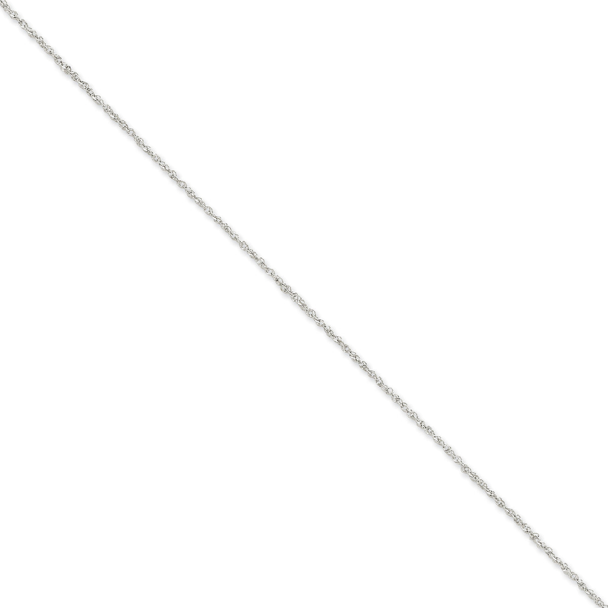 Gold (10K & 14K) Ropa Chain Anklet - 14k White Gold / 9 in / 1.7 mm