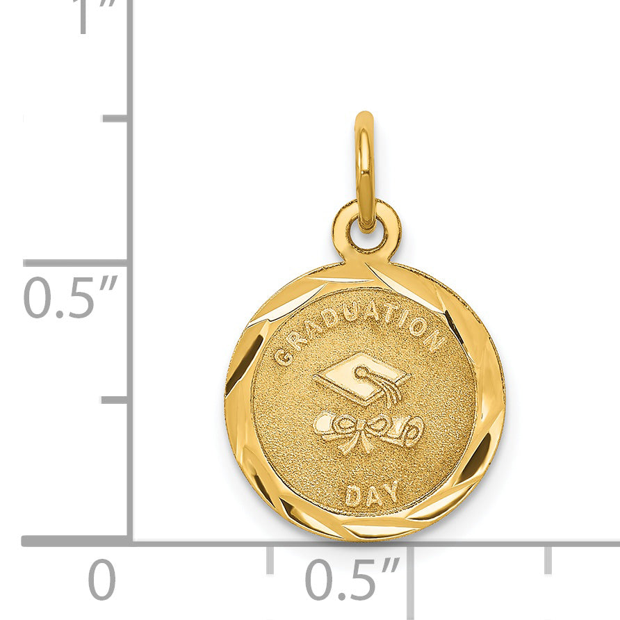 14k GRADUATION DAY with Cap 13mm Engravable Disc Charm