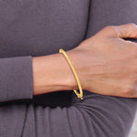 14k 2.5mm Polished Solid Hinged Oval Bangle Bracelet