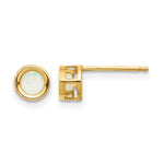 14k Bezel Stud Earrings - 14k Yellow Gold / Opal / 4 mm