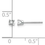 14k Round Gemstone Post Earrings - 14k White Gold / Topaz (White) / 3 mm