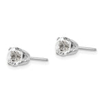 14k Round Gemstone Post Earrings - 14k White Gold / Topaz (White) / 5 mm