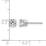 14k Round Gemstone Post Earrings - 14k White Gold / Topaz (White) / 5 mm