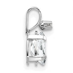 Oval Gemstone & Diamond Birthstone Pendant - 14k White Gold / April – White Topaz