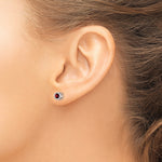14k Bezel Stud Earrings - 14k White Gold / Garnet / 4 mm