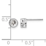 14k Bezel Stud Earrings - 14k White Gold / Topaz (White) / 4 mm
