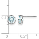 14k Bezel Stud Earrings - 14k White Gold / Aquamarine / 5 mm
