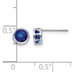 14k Bezel Stud Earrings - 14k White Gold / Sapphire / 5 mm