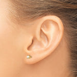 14k Round Gemstone Post Earrings - 14k Yellow Gold / Pearl / 3.00 mm