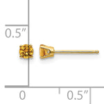 14k Round Gemstone Post Earrings - 14k Yellow Gold / Citrine / 3 mm