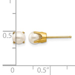 14k Round Gemstone Post Earrings - 14k Yellow Gold / Pearl / 4.5 mm