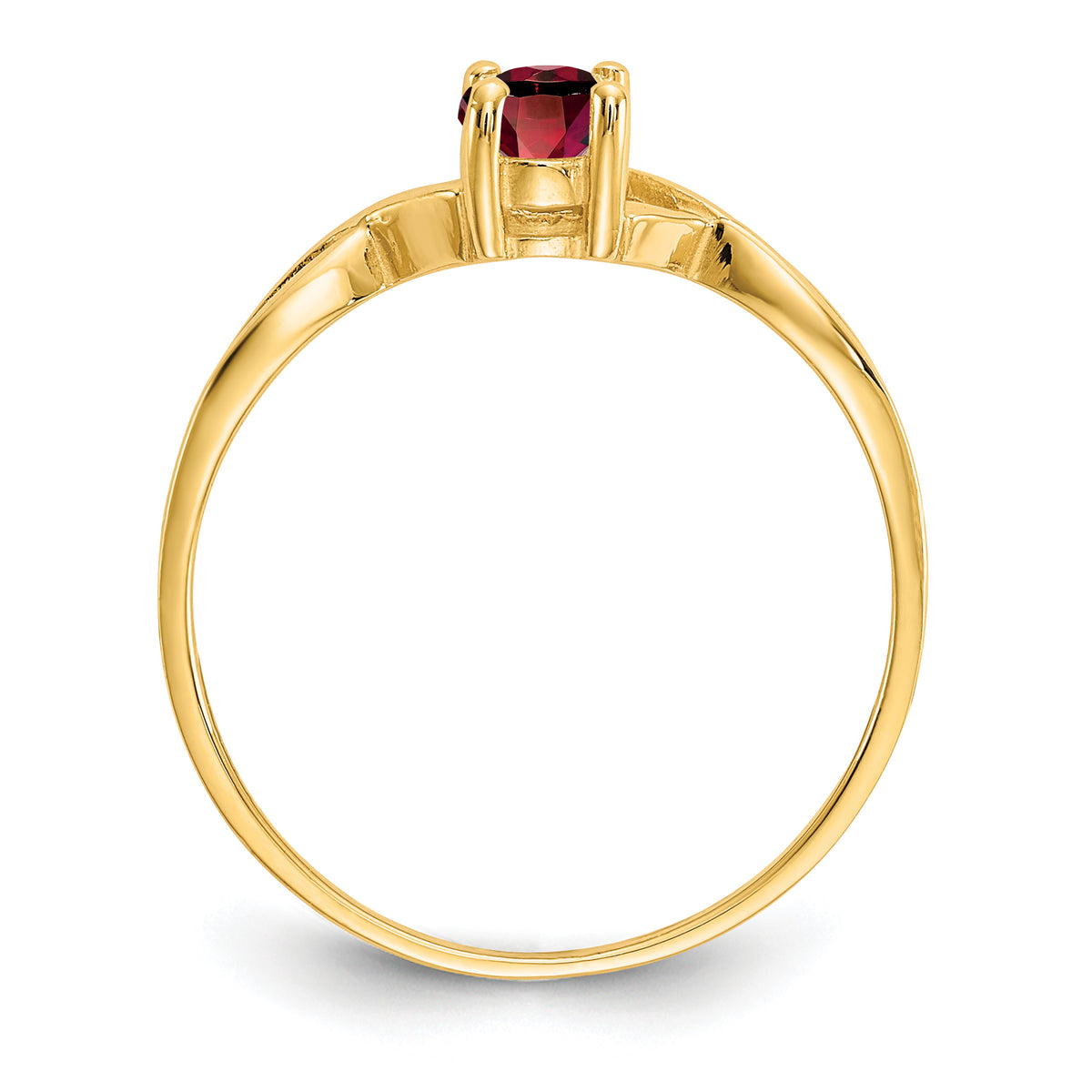 Gemstone Birthstone Ring - 14k Yellow Gold / Garnet