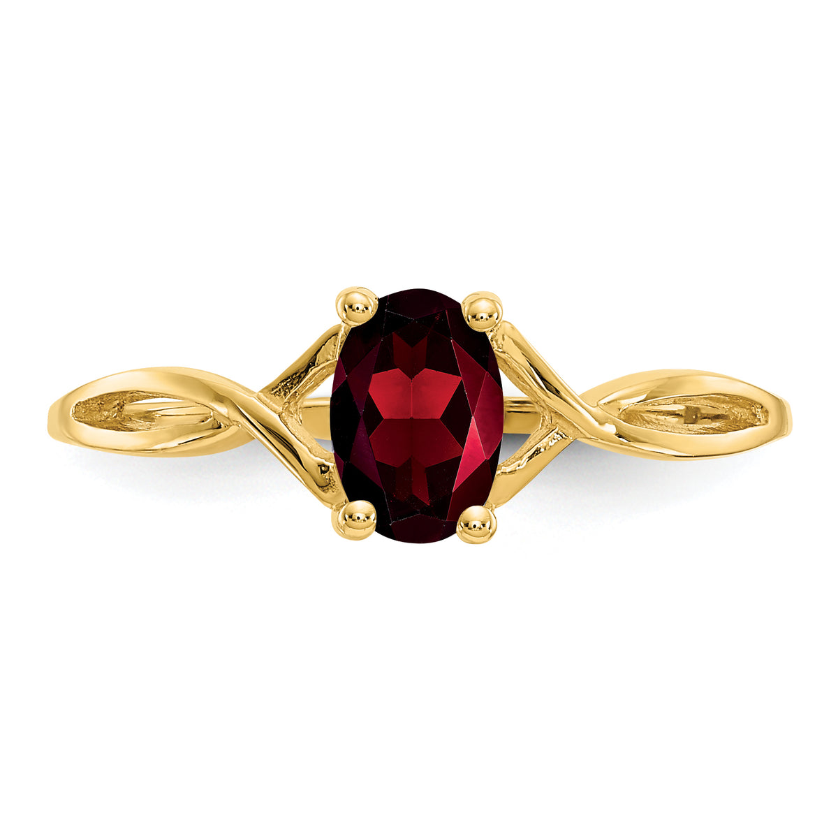 Gemstone Birthstone Ring - 14k Yellow Gold / Garnet