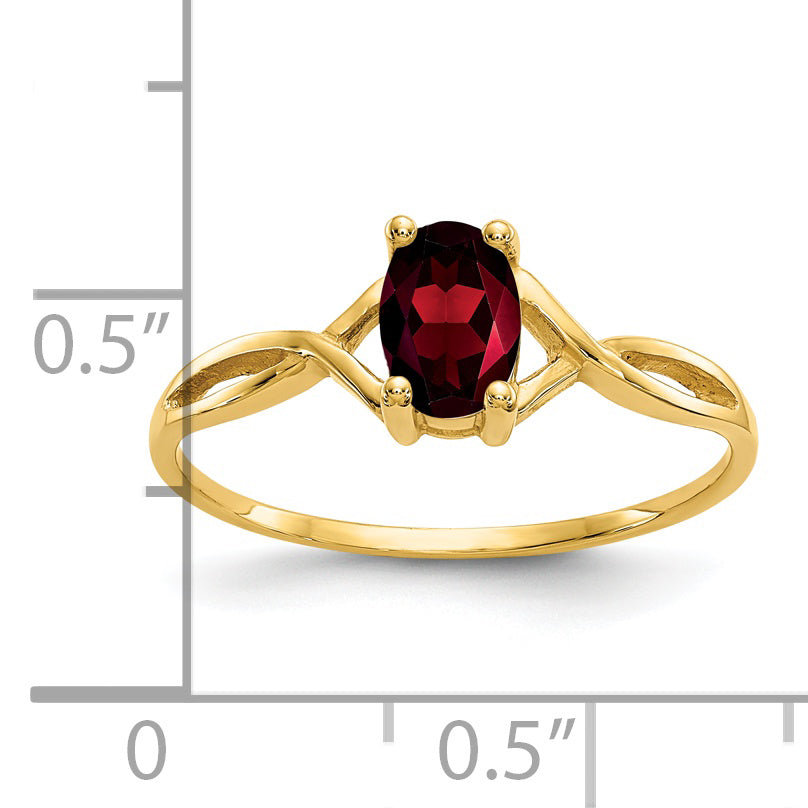 Gemstone Birthstone Ring - 14k Yellow Gold / Garnet