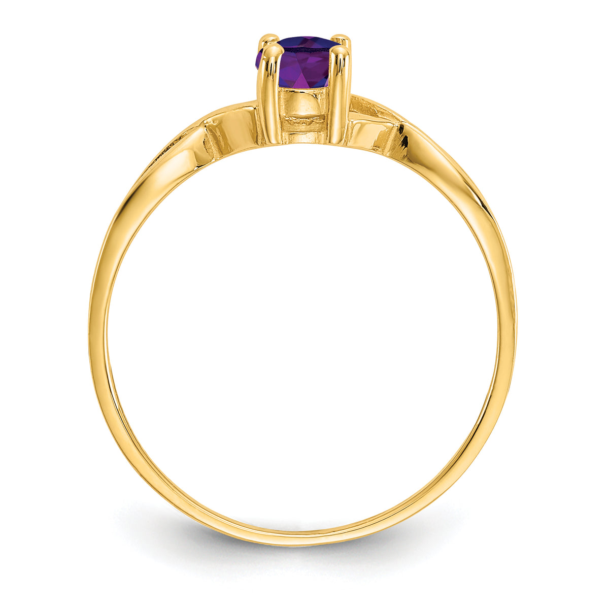 Gemstone Birthstone Ring - 14k Yellow Gold / Amethyst