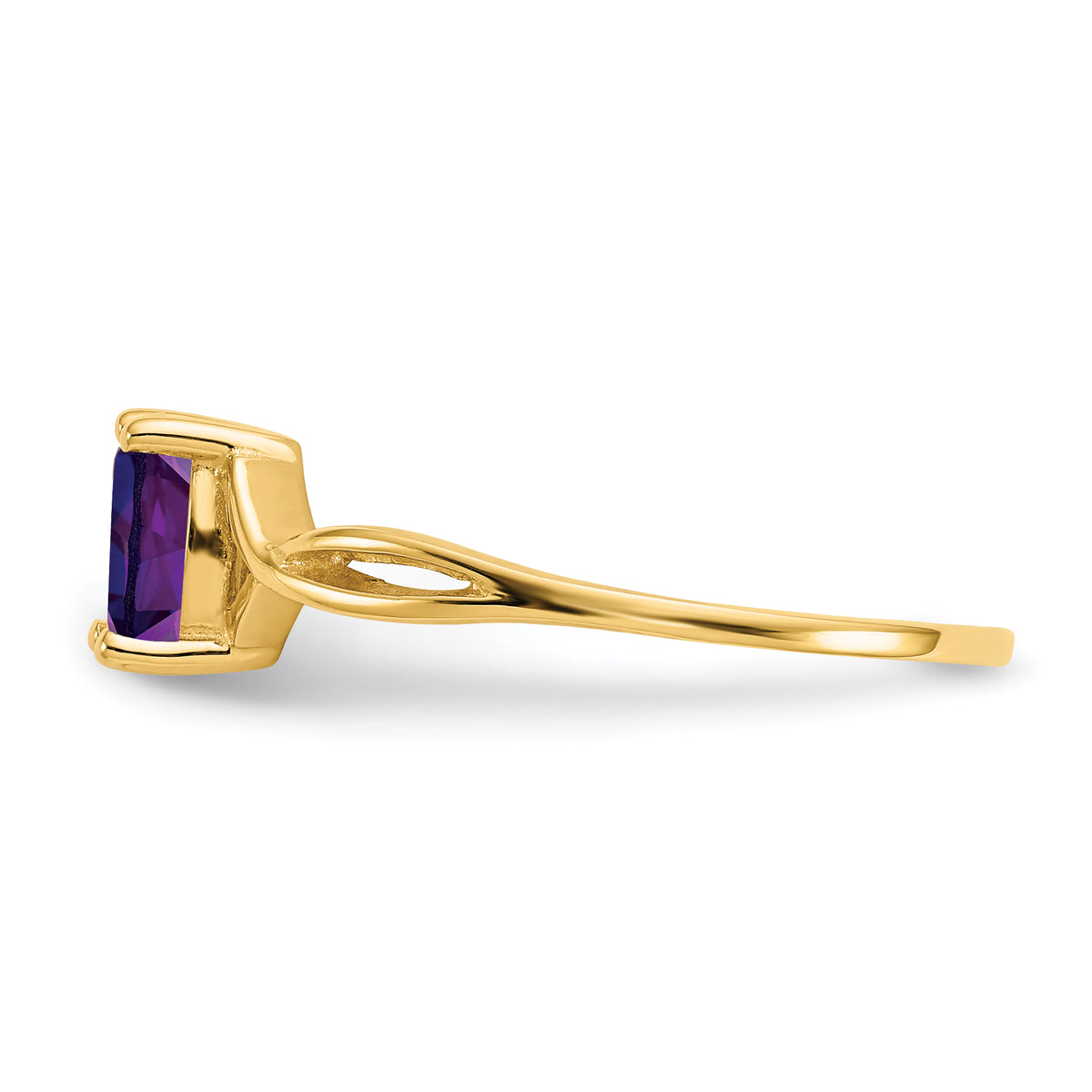 Gemstone Birthstone Ring - 14k Yellow Gold / Amethyst