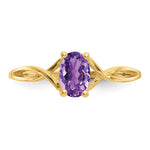 Gemstone Birthstone Ring - 14k Yellow Gold / Amethyst