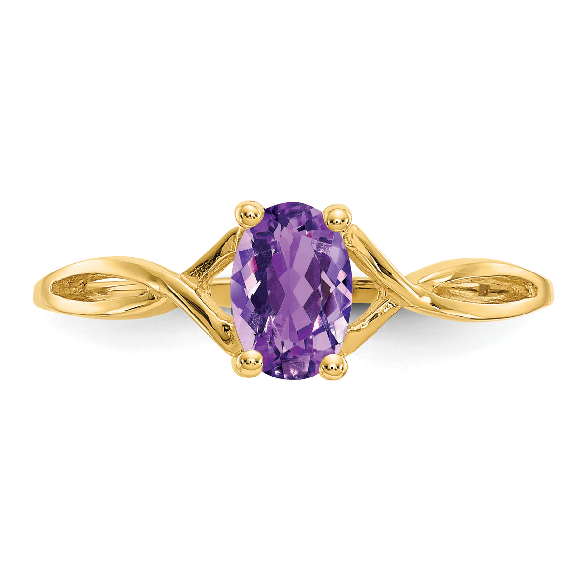 Gemstone Birthstone Ring - 14k Yellow Gold / Amethyst