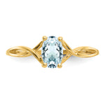 Gemstone Birthstone Ring - 14k Yellow Gold / Aquamarine