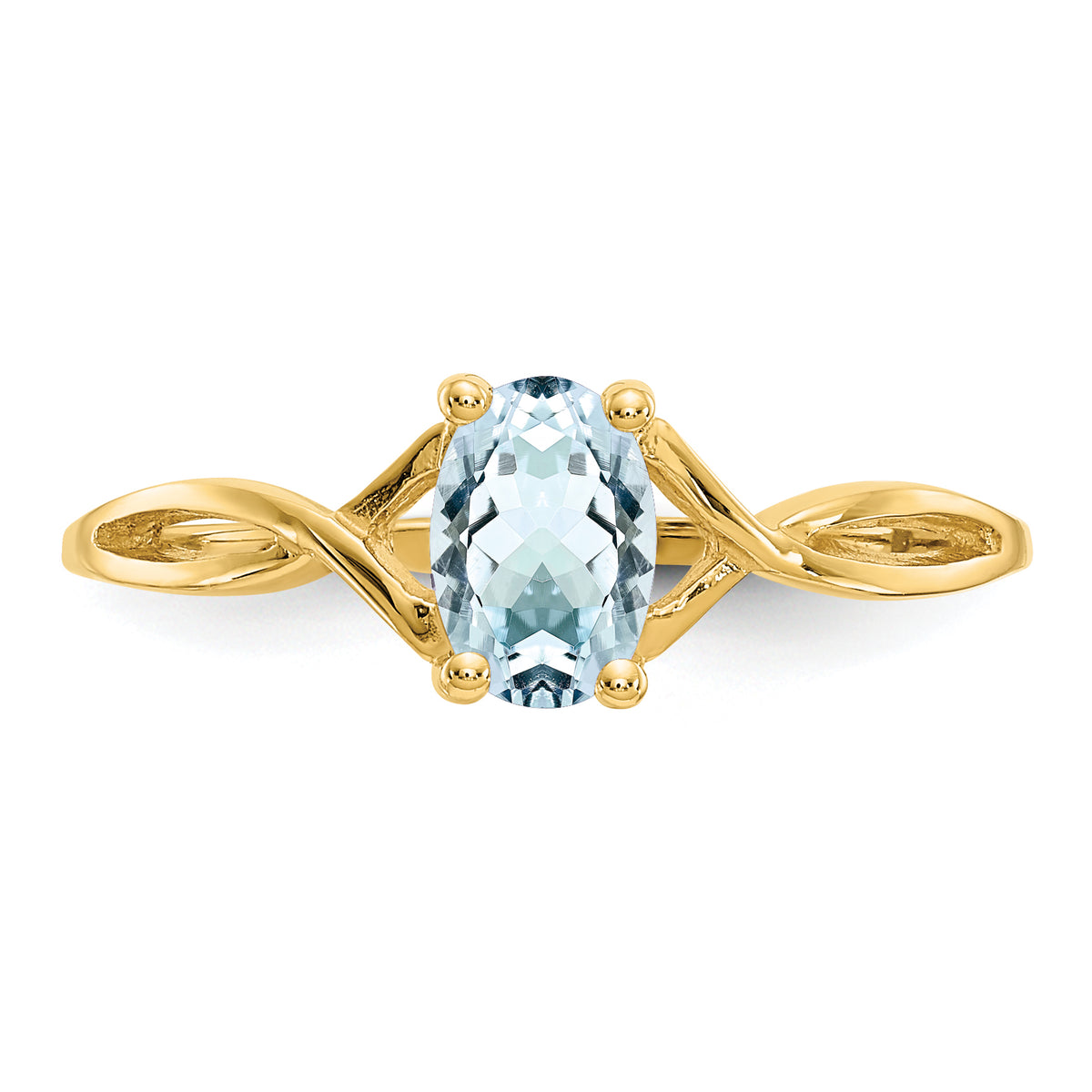 Gemstone Birthstone Ring - 14k Yellow Gold / Aquamarine