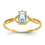 Gemstone Birthstone Ring - 14k Yellow Gold / Aquamarine