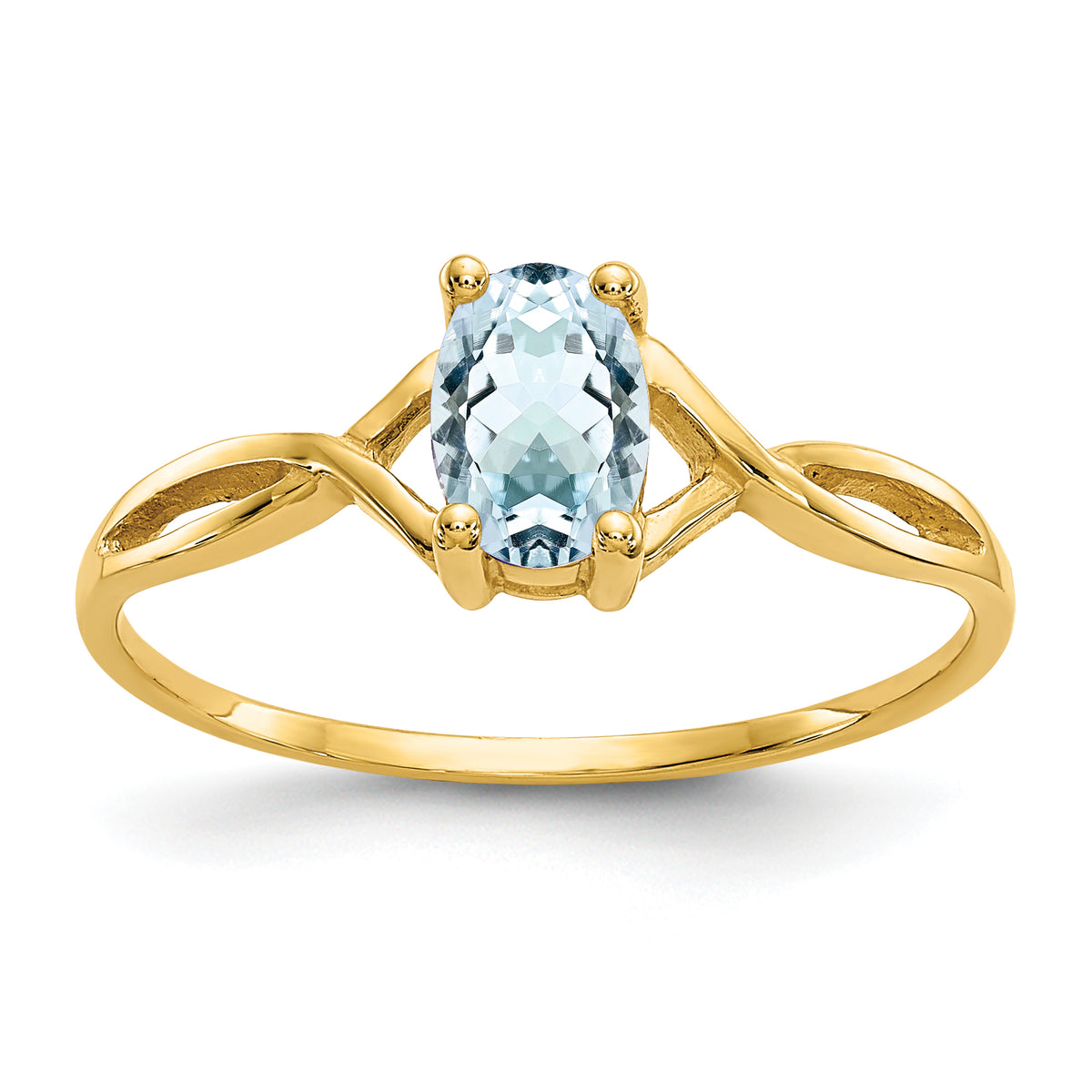 Gemstone Birthstone Ring - 14k Yellow Gold / Aquamarine