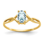 Gemstone Birthstone Ring - 14k Yellow Gold / Aquamarine