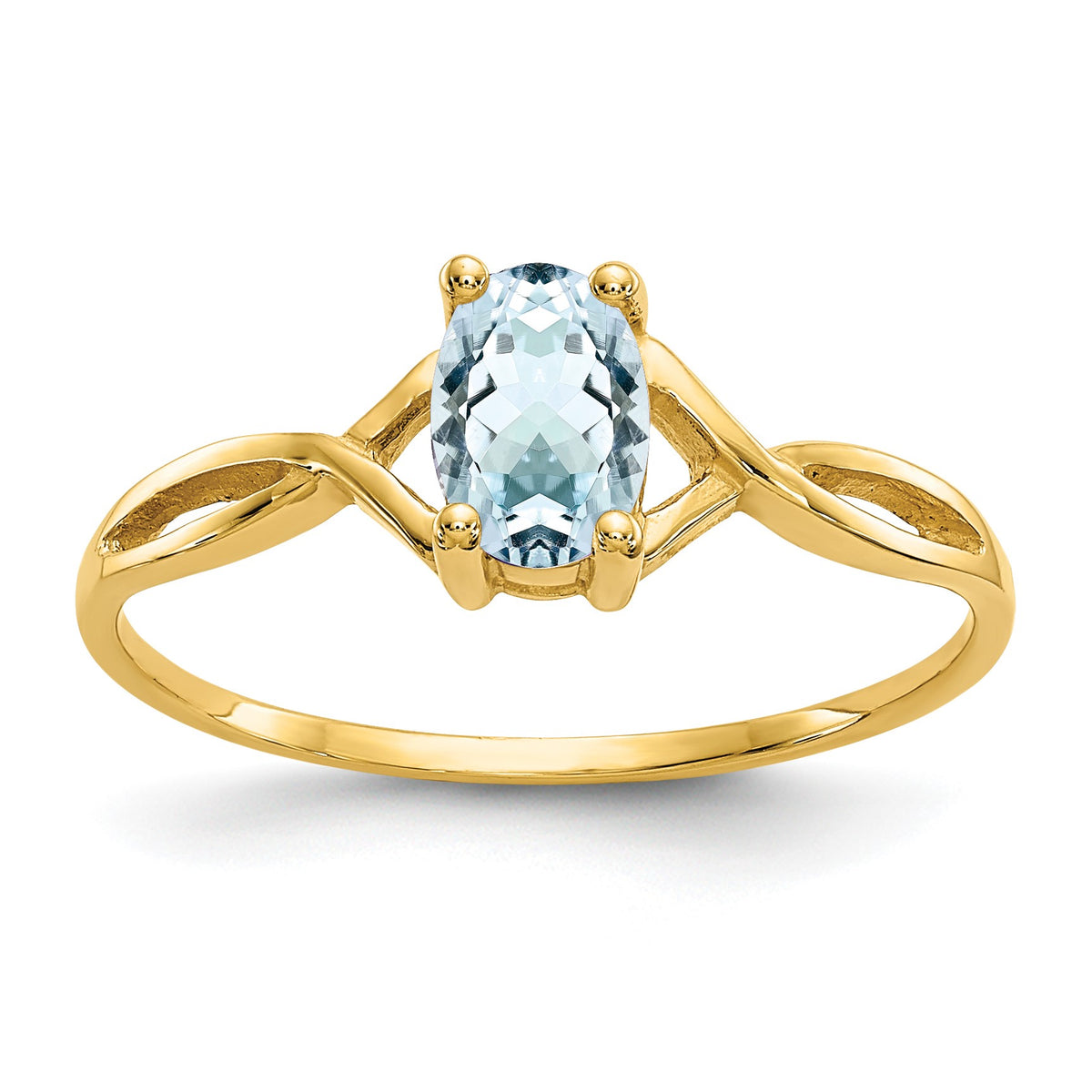 Gemstone Birthstone Ring - 14k Yellow Gold / Aquamarine