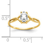 Gemstone Birthstone Ring - 14k Yellow Gold / Topaz (White)