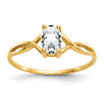 Gemstone Birthstone Ring - 14k Yellow Gold / Topaz (White)