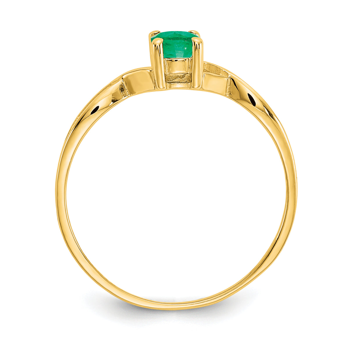 Gemstone Birthstone Ring - 14k Yellow Gold / Emerald