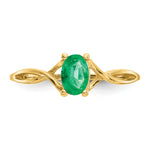 Gemstone Birthstone Ring - 14k Yellow Gold / Emerald
