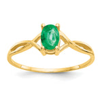 Gemstone Birthstone Ring - 14k Yellow Gold / Emerald