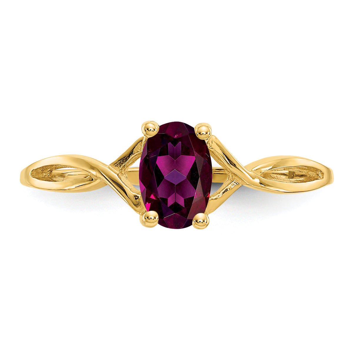 Gemstone Birthstone Ring - 14k Yellow Gold / Garnet (Rhodolite)