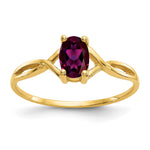 Gemstone Birthstone Ring - 14k Yellow Gold / Garnet (Rhodolite)