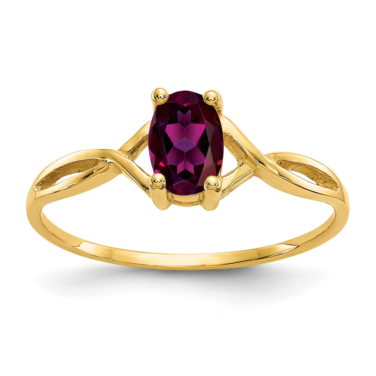 Gemstone Birthstone Ring - 14k Yellow Gold / Garnet (Rhodolite)