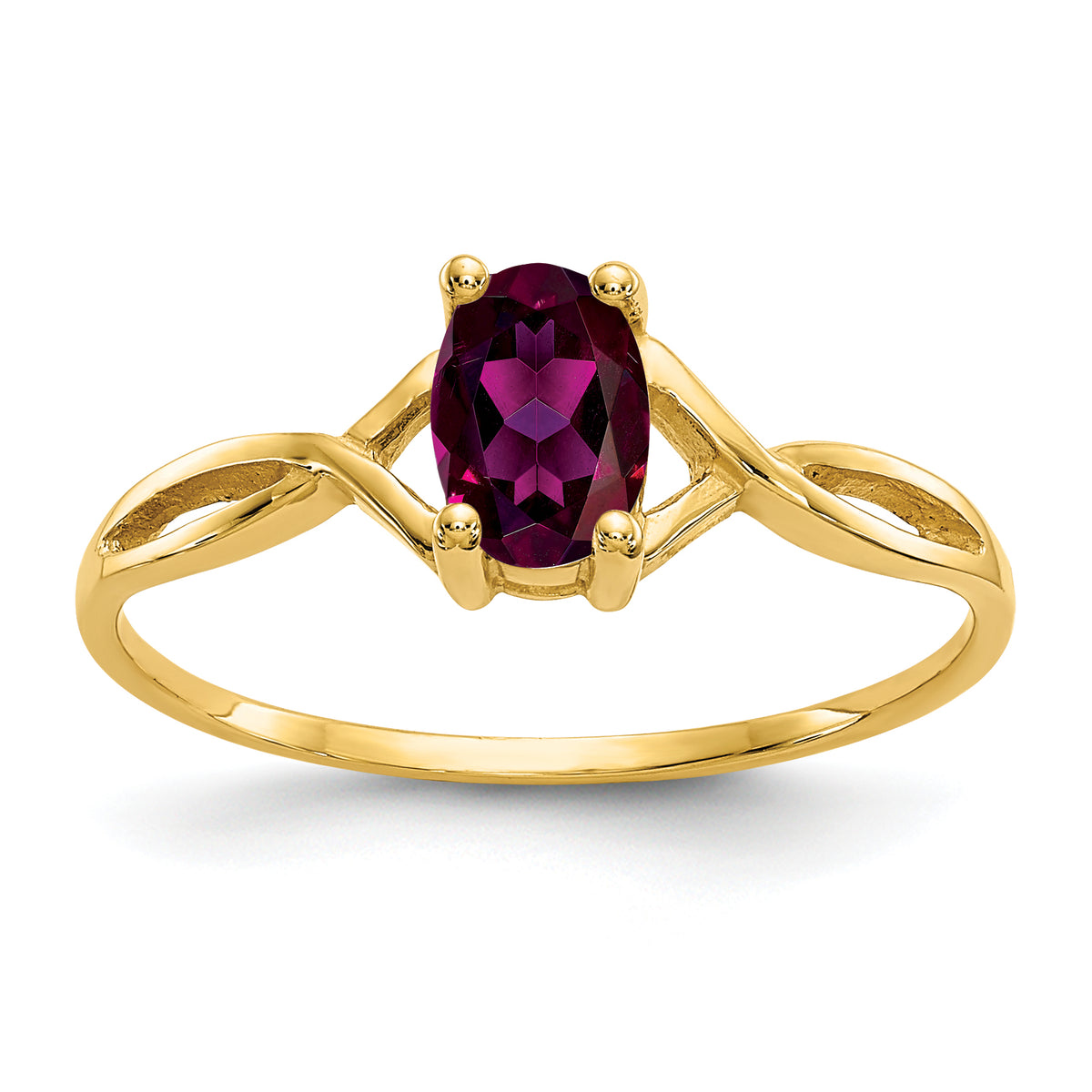 Gemstone Birthstone Ring - 14k Yellow Gold / Garnet (Rhodolite)