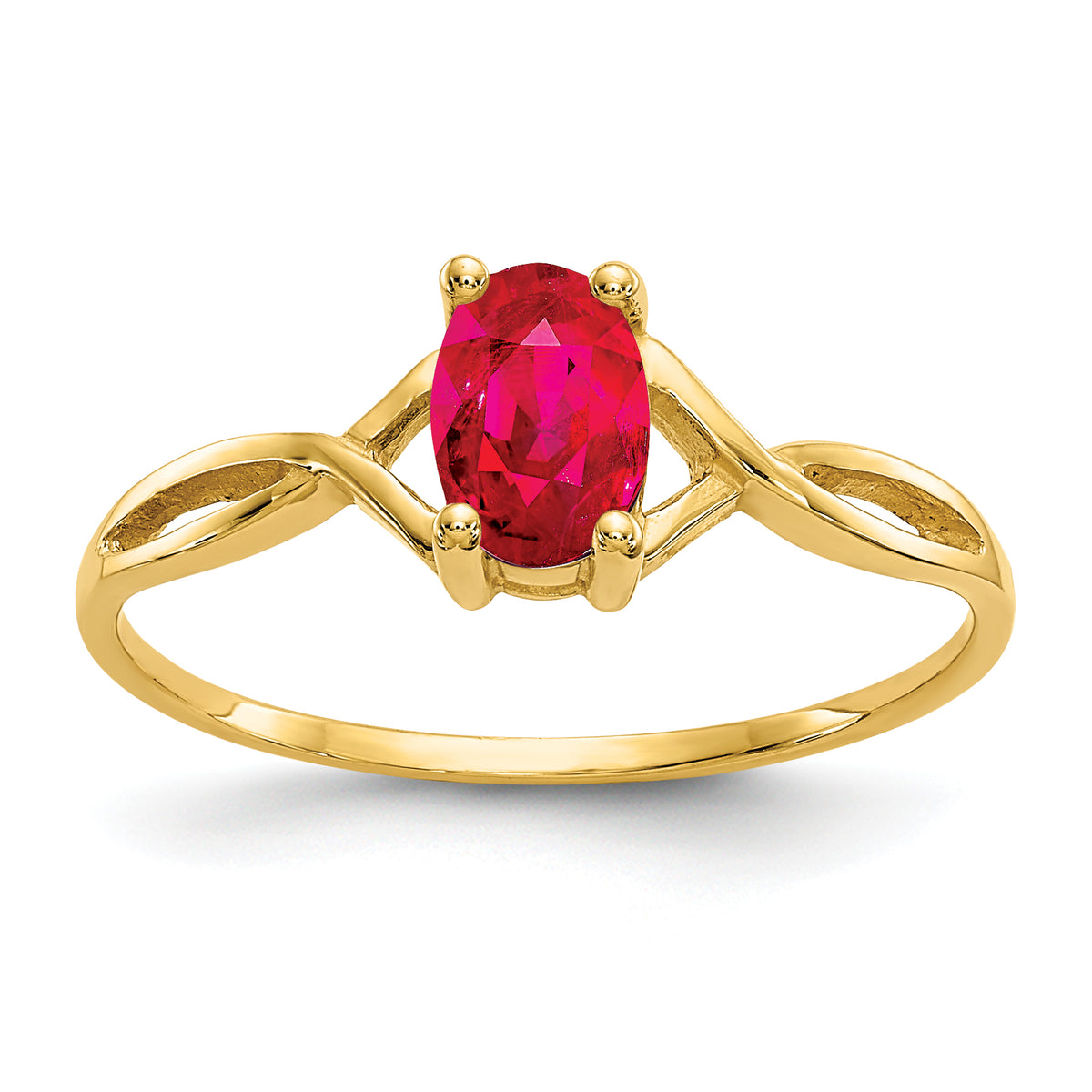 Gemstone Birthstone Ring - 14k Yellow Gold / Ruby