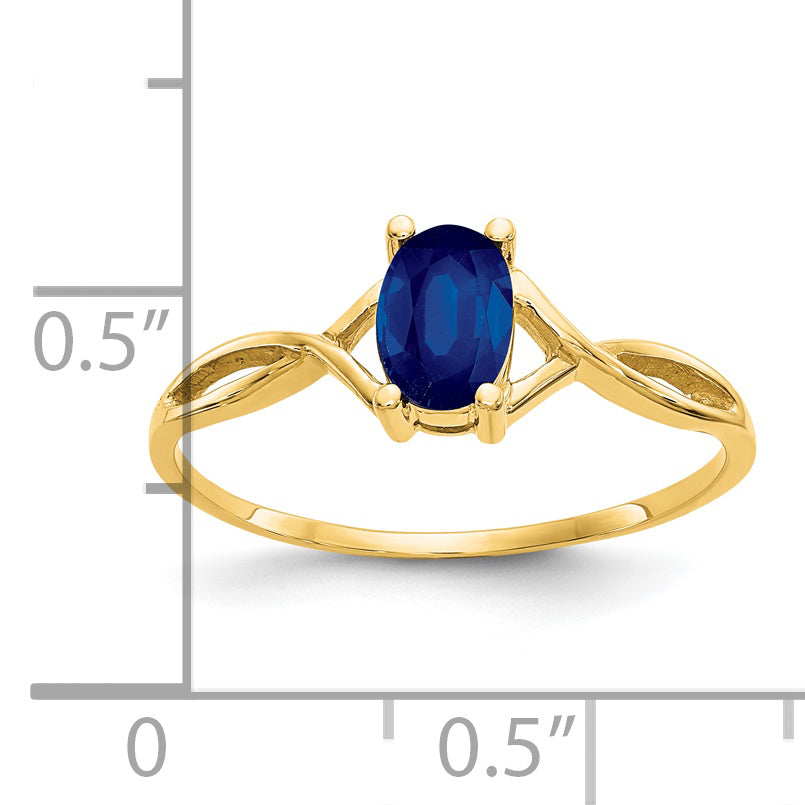 Gemstone Birthstone Ring - 14k Yellow Gold / Sapphire